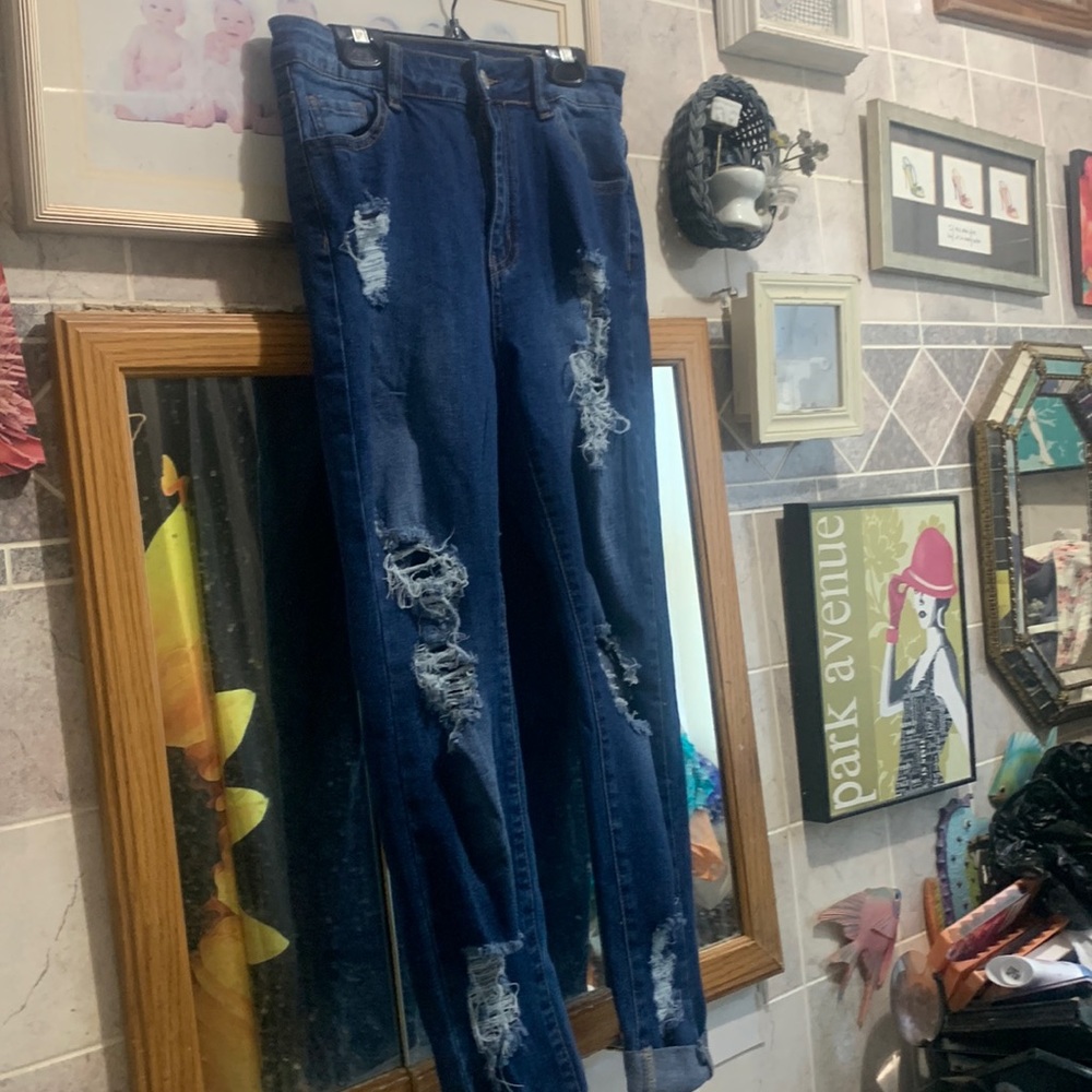 Shein Petite Distressed Jeans